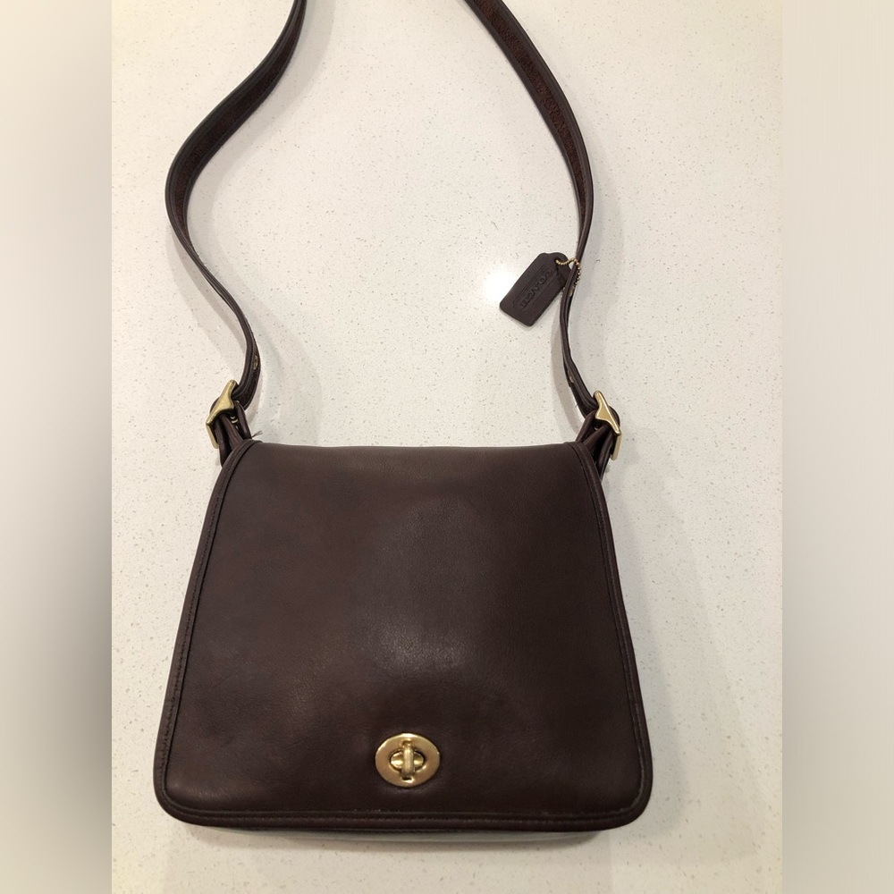 COACH VINTAGE LEGACY COMPANION  Mahogany Leather bag/purse #9715 with hangtag - Picture 2 of 14